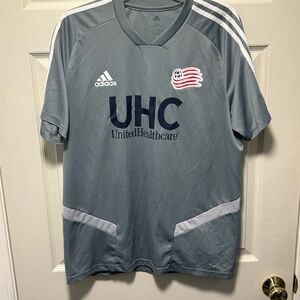 New England Revolution Men's Large Adidas Climacool Training Jersey Gray MLS